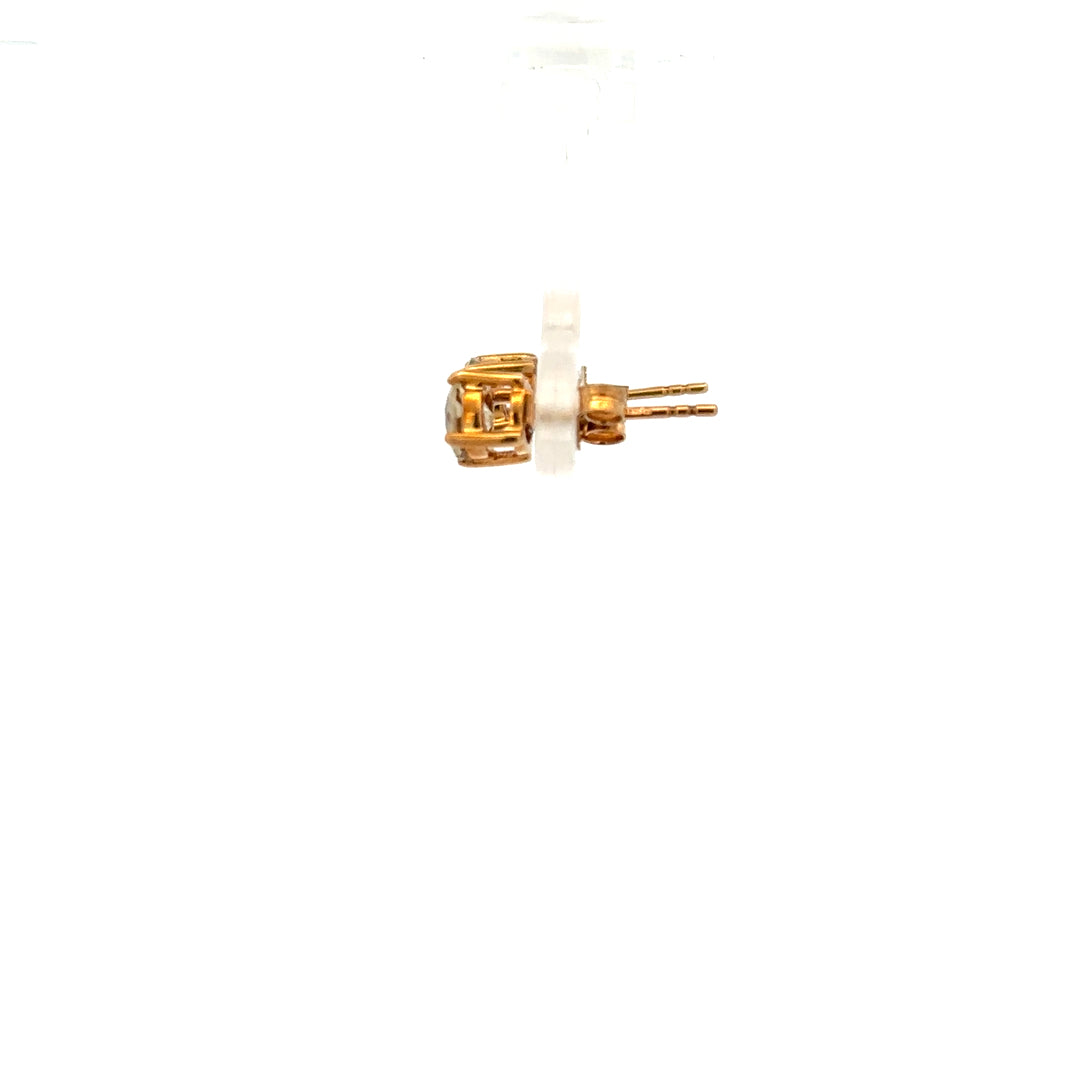 9ct yellow gold earrings with a simple design, weighing 1.2g, showcasing elegant jewelry craftsmanship.