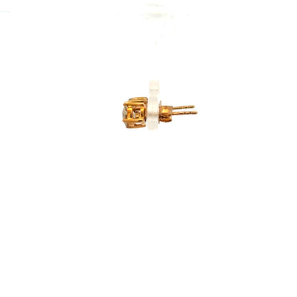 9ct yellow gold earrings with a simple design, weighing 1.2g, showcasing elegant jewelry craftsmanship.