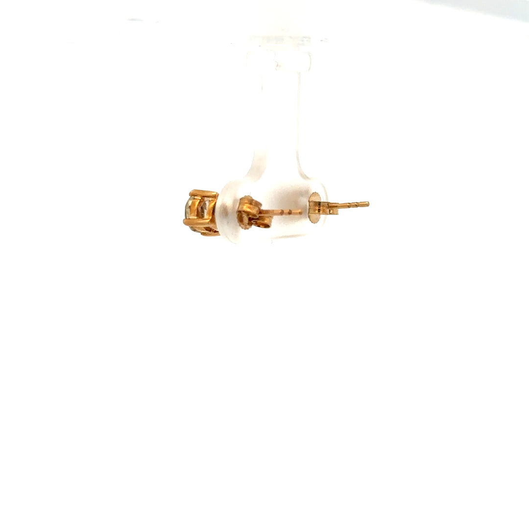 9ct yellow gold earrings weighing 1.2g, unbranded, with a simple and elegant design, shown in the product image.