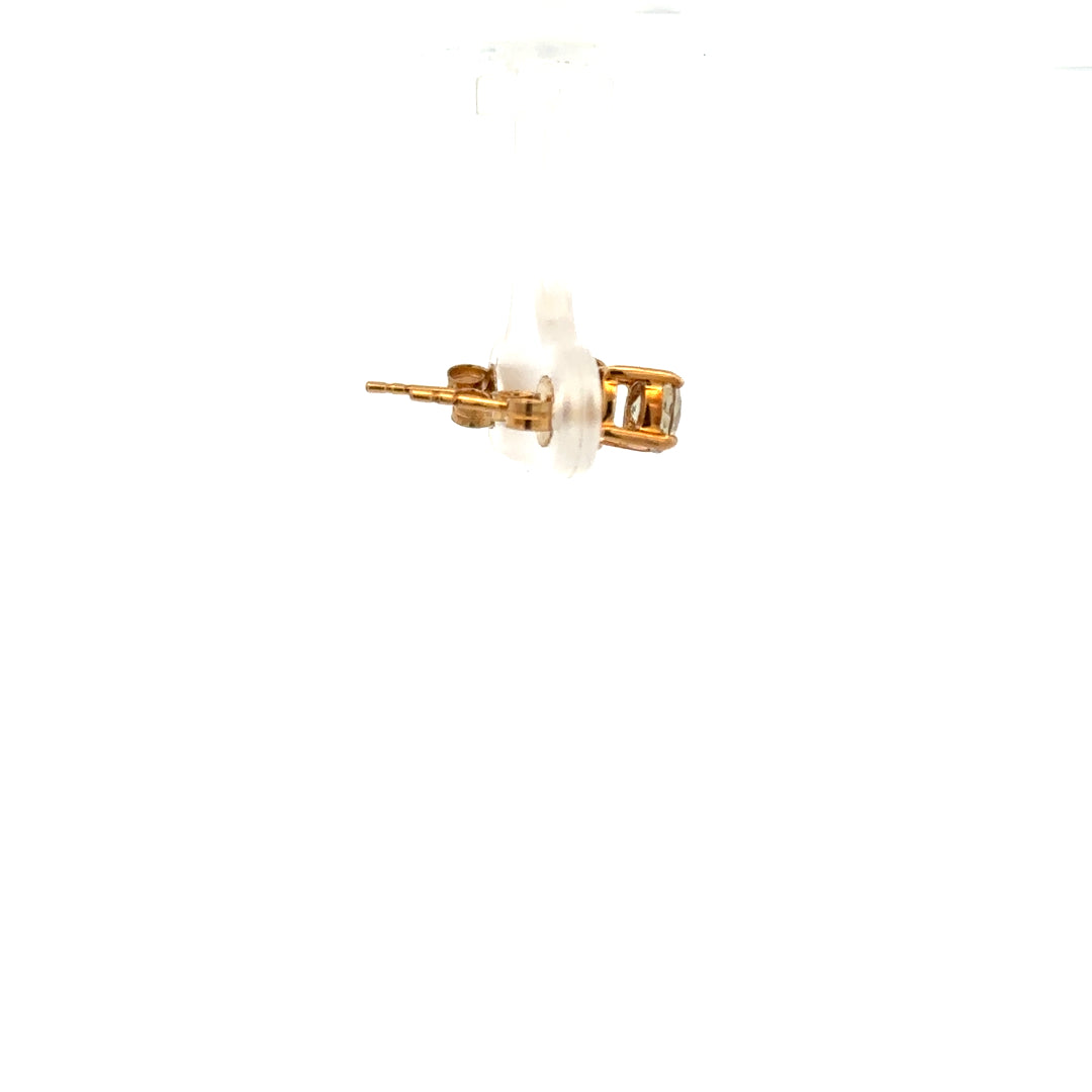 9ct yellow gold earrings weighing 1.2g, unbranded, with a classic design visible in the image.