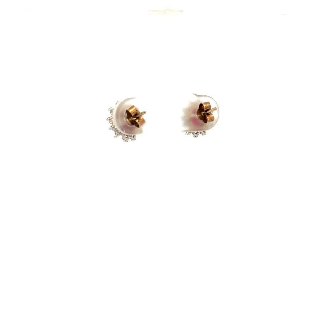 9ct yellow gold earrings weighing 1.2g, featuring a classic design, unbranded jewelry shown in a close-up image.