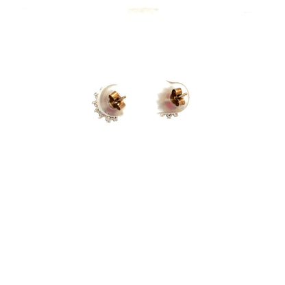 9ct yellow gold earrings weighing 1.2g, featuring a classic design, unbranded jewelry shown in a close-up image.