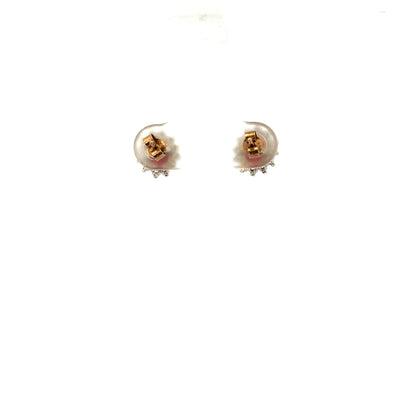 9ct yellow gold earrings weighing 1.2g, stylish unbranded earrings with a classic design, shown in a detailed product image.