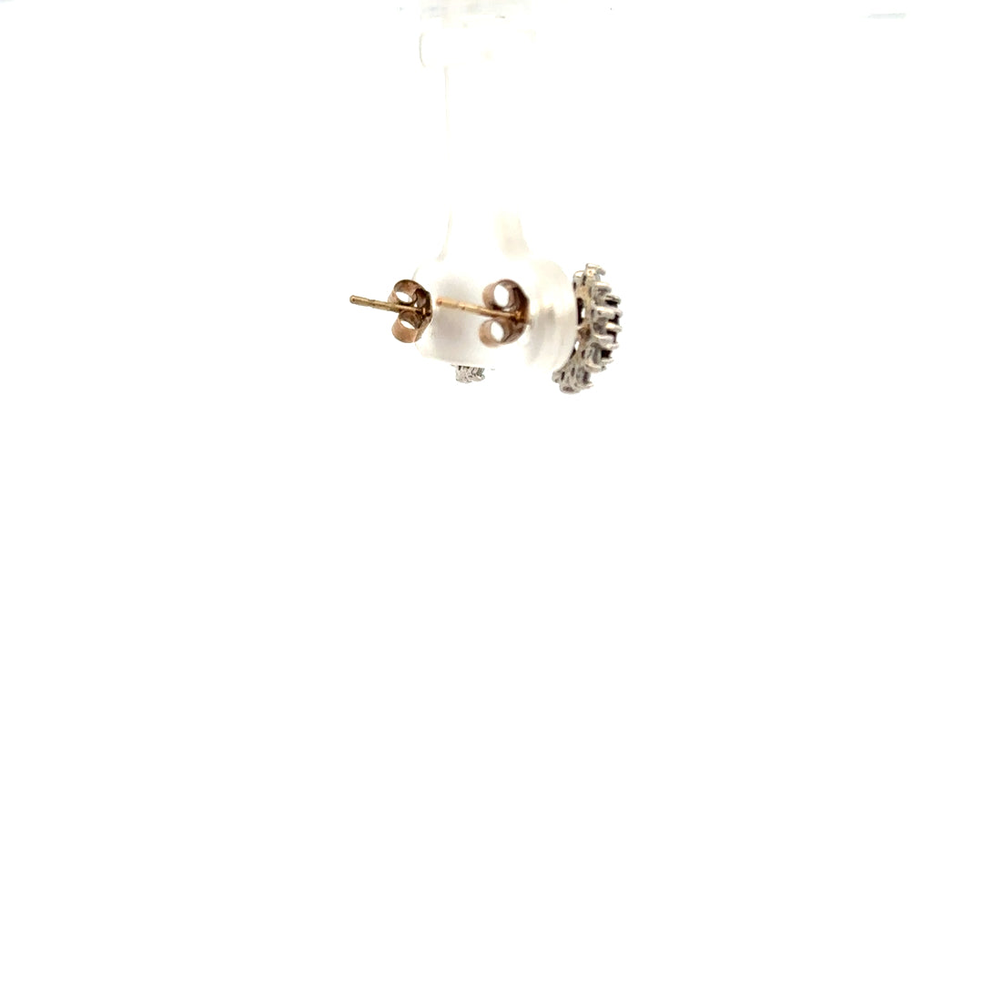9ct yellow gold earrings weighing 1.2g, unbranded, with a simple and elegant design, shown in this product image.
