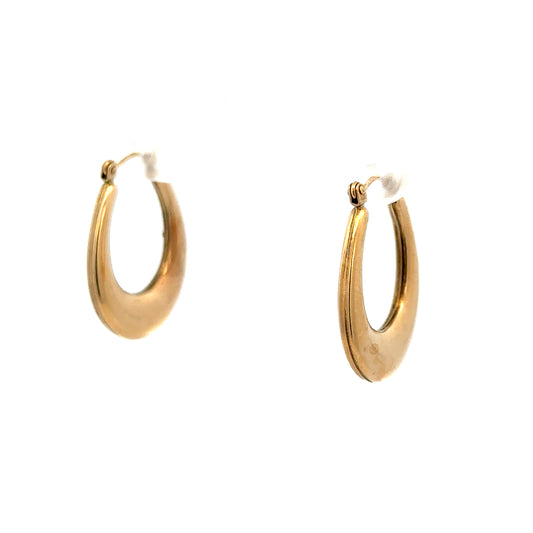 Pair of 9ct yellow gold earrings weighing 1.8g, unbranded jewelry with a classic design, displayed against a white background.