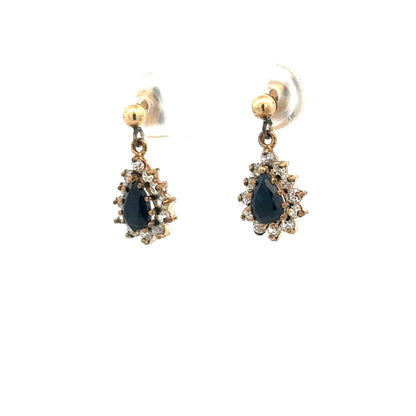 9ct yellow gold earrings weighing 1.8g, unbranded jewelry with a classic design, shown in a close-up image.