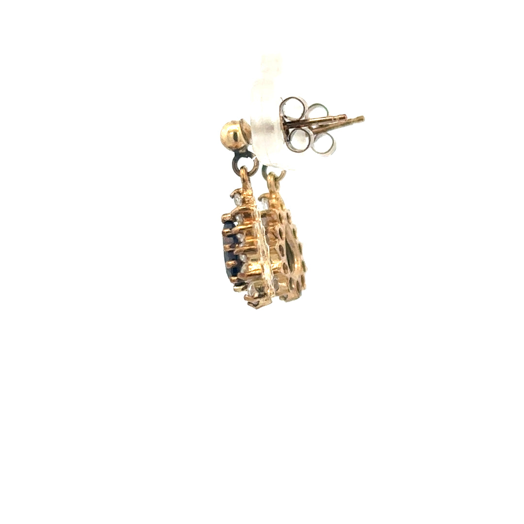 9ct yellow gold earrings with a sleek design, weighing 1.8g, showcased on a neutral background.