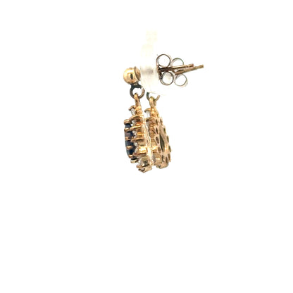 9ct yellow gold earrings with a sleek design, weighing 1.8g, showcased on a neutral background.