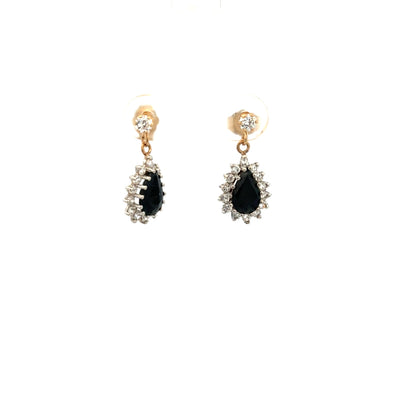 9ct yellow gold earrings weighing 1.9g, unbranded jewelry with a classic design, shown on a plain background.
