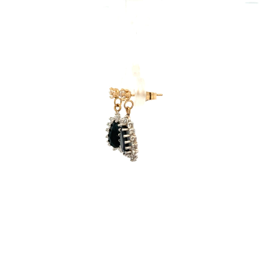 9ct yellow gold earrings weighing 1.9g, unbranded, with a simple elegant design, shown on a neutral background.
