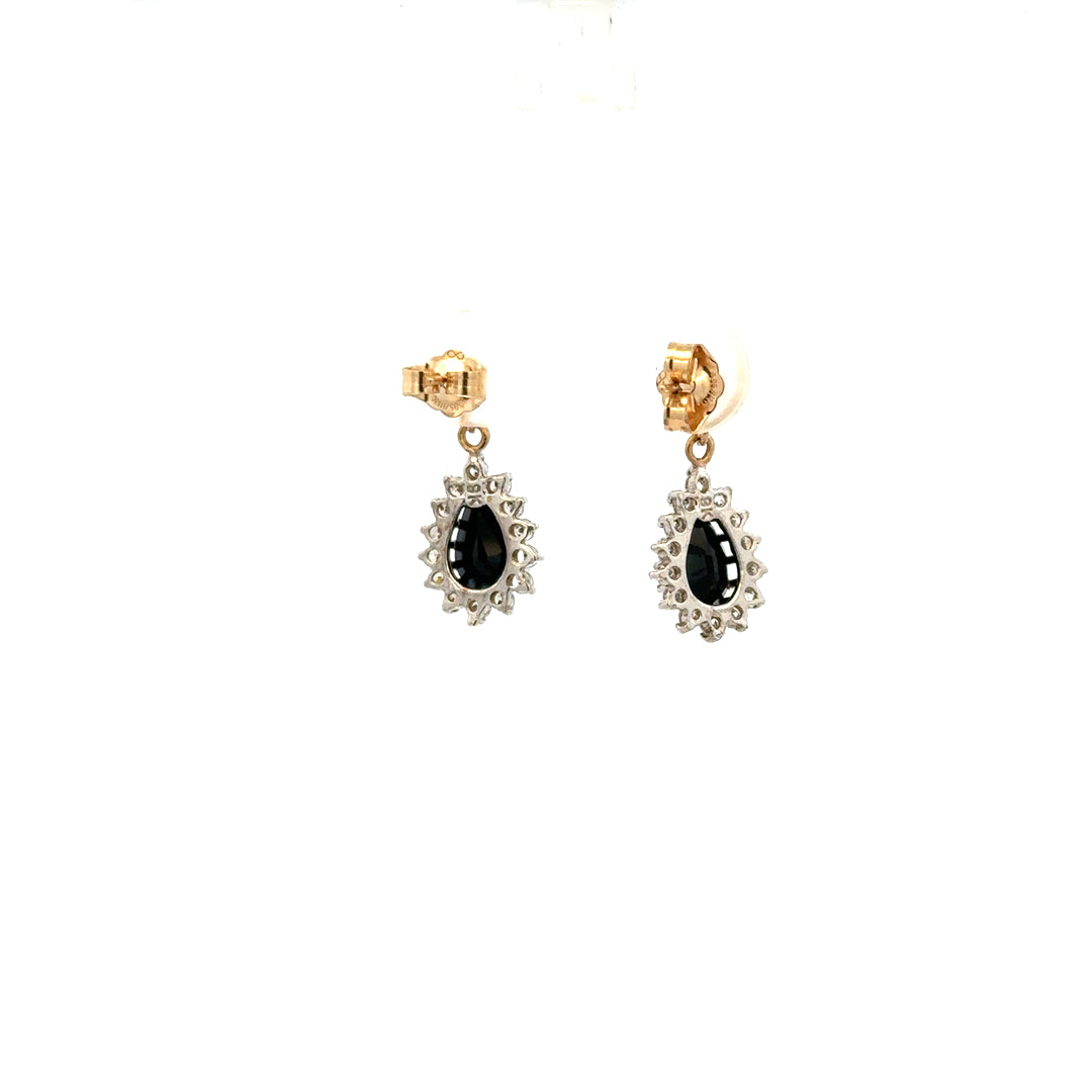 9ct yellow gold earrings weighing 1.9g, unbranded, with a simple and elegant design, shown on a neutral background.