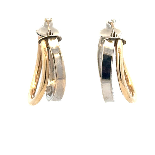 9ct yellow gold earrings weighing 2.3g, unbranded, with a classic design, shown in a close-up image highlighting the gold finish.