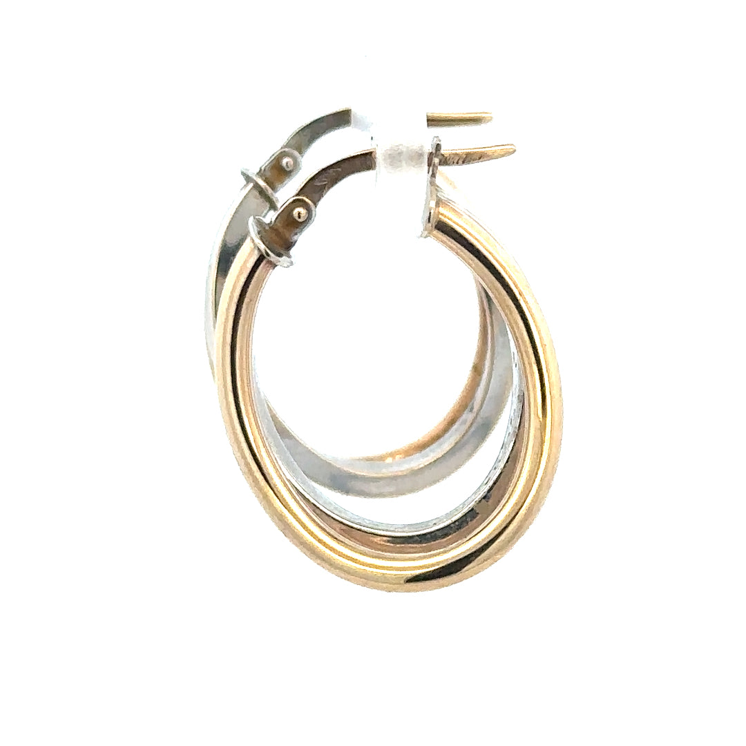 9ct yellow gold earrings with a simple design, weighing 2.3g, displayed against a neutral background