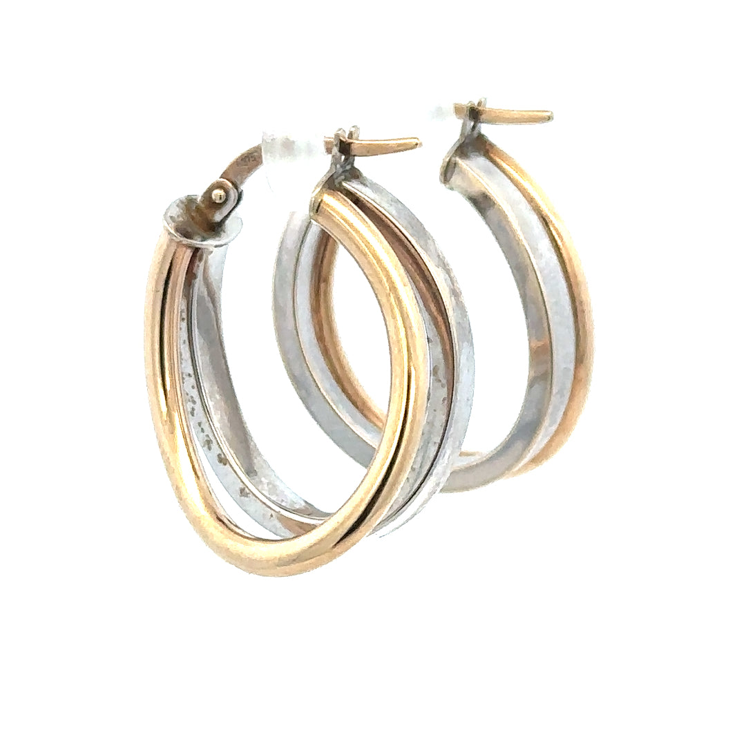 9ct yellow gold earrings with a simple design, weighing 2.3 grams, displayed on a neutral background.