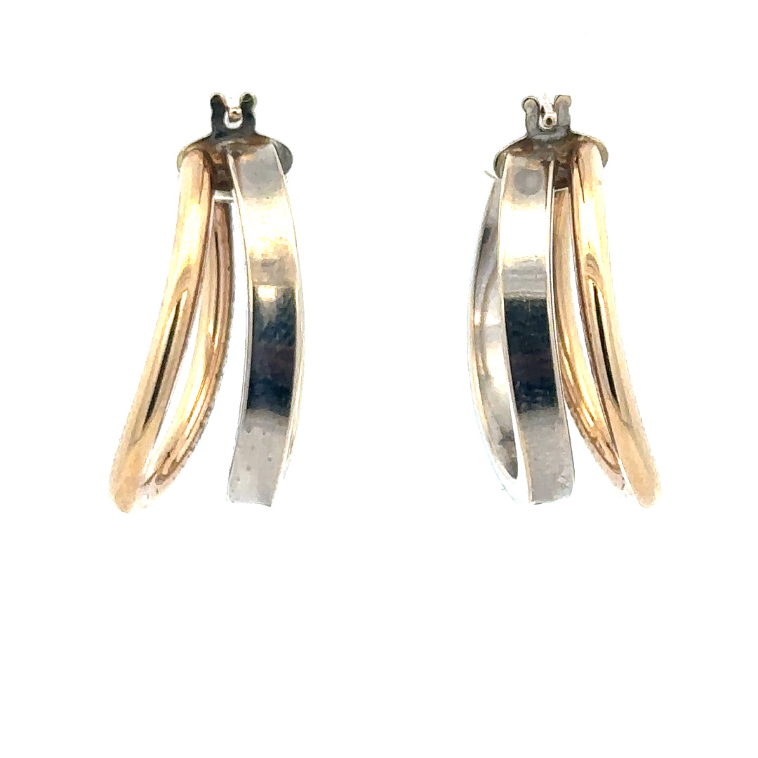 9ct yellow gold earrings with a simple design, weighing 2.3g, featuring a classic and elegant style.