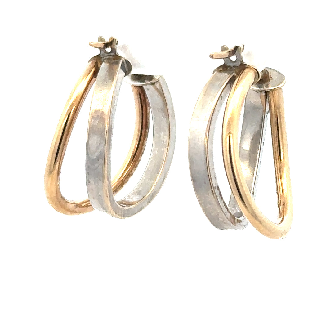 9ct yellow gold earrings weighing 2.3g, unbranded, with a simple elegant design, shown in a close-up image.