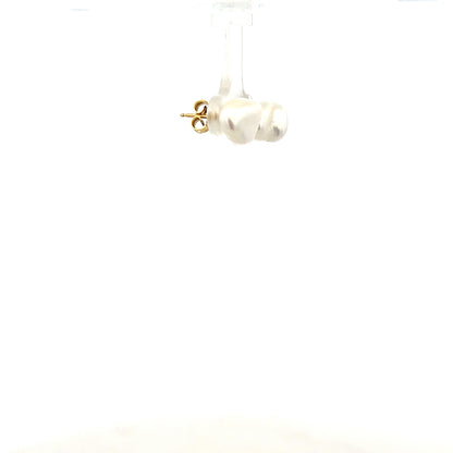 9ct yellow gold earrings with a classic design, weighing 2.6g, showcased on a plain background.