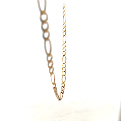 9ct yellow gold Figaro chain with a polished finish, weighing 12.7g, displayed on a neutral background.