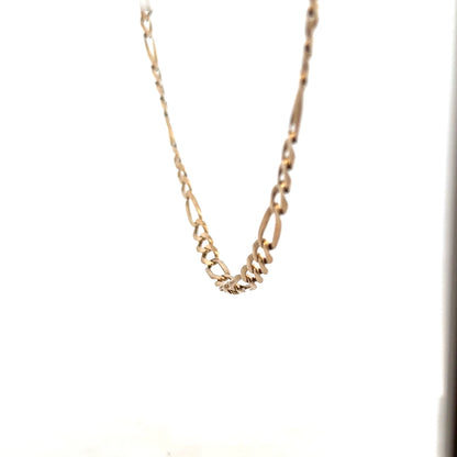 9ct yellow gold Figaro chain showing its linked design and polished finish, weighing 25.9 grams.