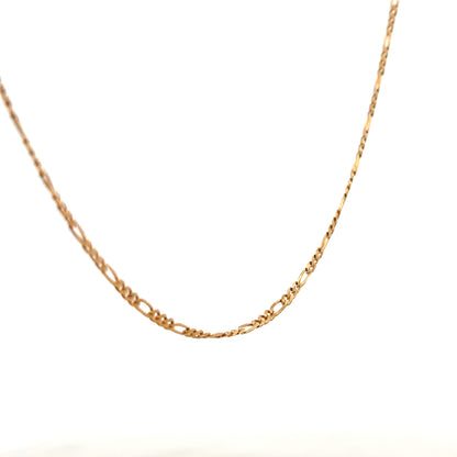 9ct yellow gold Figaro chain with a polished link design, weighing 3.7g, unbranded jewelry accessory.