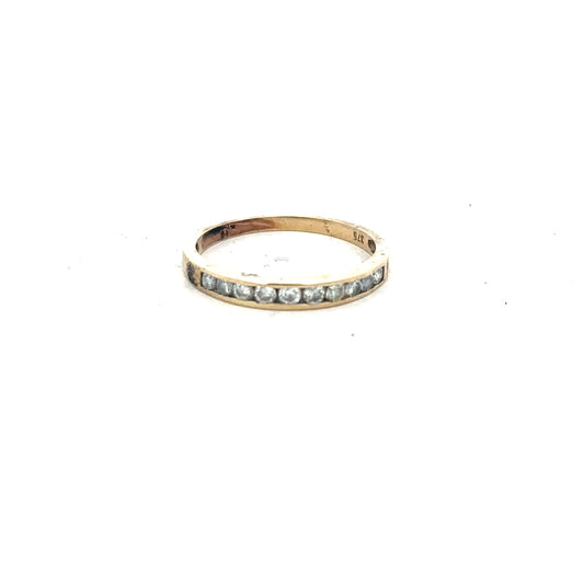 9ct yellow gold half eternity diamond ring in size N with sparkling diamonds, unbranded jewelry for elegant style.