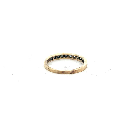 9ct yellow gold half eternity diamond ring in size N with sparkling diamonds, unbranded jewelry for elegant style.
