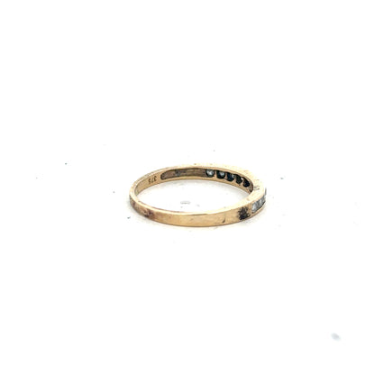 9ct yellow gold half eternity diamond ring in size N with sparkling diamonds, unbranded jewelry for elegant style
