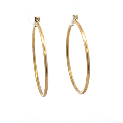 9ct yellow gold hoop earrings, lightweight 1.1g, classic round design, unbranded jewelry for everyday wear