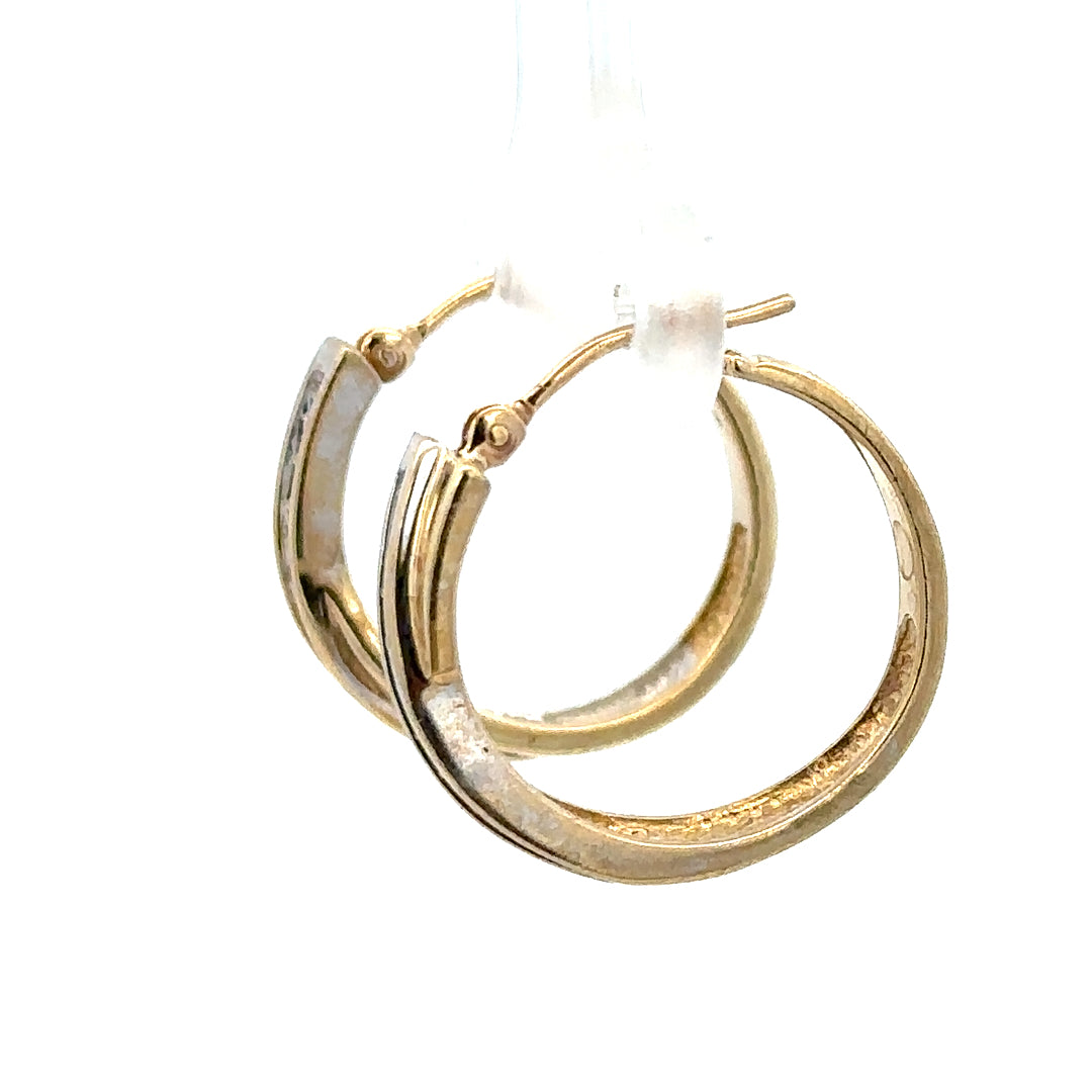 9ct yellow gold hoop earrings weighing 3.5g, unbranded, shown with a smooth, classic circular design for elegant everyday wear.