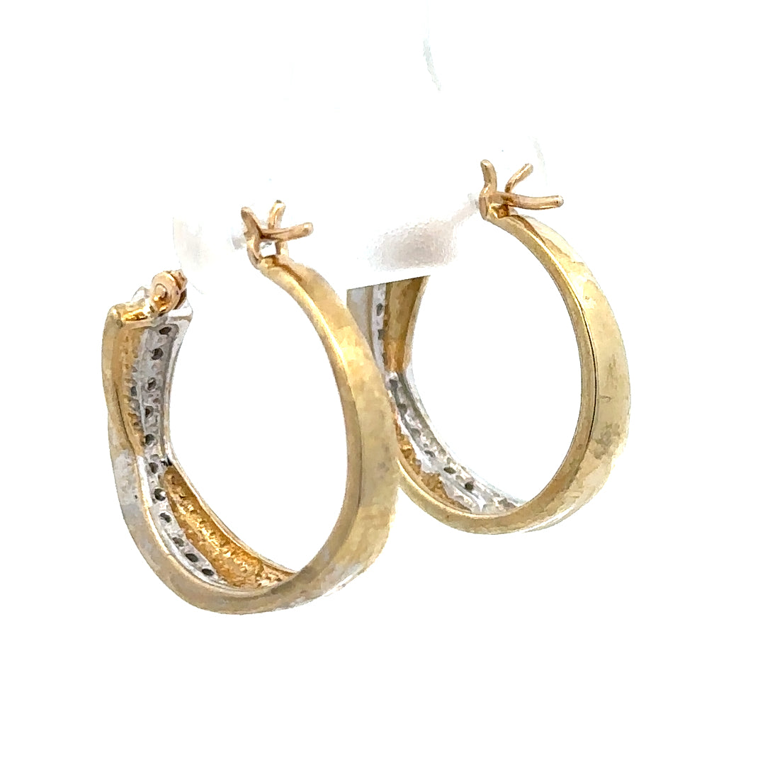 9ct yellow gold hoop earrings weighing 3.5g, unbranded, with a classic circular design for stylish ear jewelry.