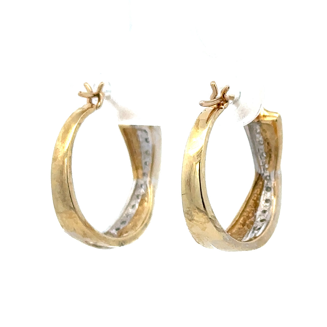 9ct yellow gold hoop earrings, lightweight and stylish, featuring a classic circular design with a secure clasp.