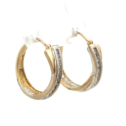 9ct yellow gold hoop earrings weighing 3.5g, featuring classic round design and polished finish, unbranded jewelry accessory