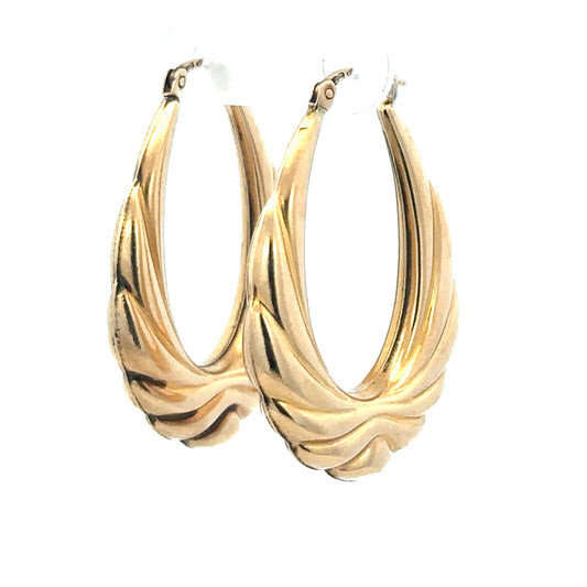 9ct yellow gold hoop earrings weighing 3.8g, featuring a classic circular design, unbranded jewelry accessory.