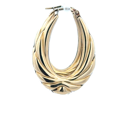 9ct yellow gold hoop earrings with a 3.8g weight, featuring classic circular design, unbranded jewelry accessory.