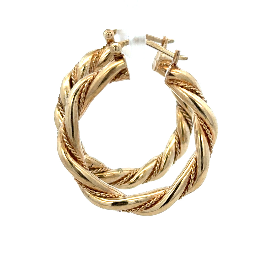 9ct yellow gold hoop earrings weighing 4.9g, simple and elegant unbranded jewelry for pierced ears.