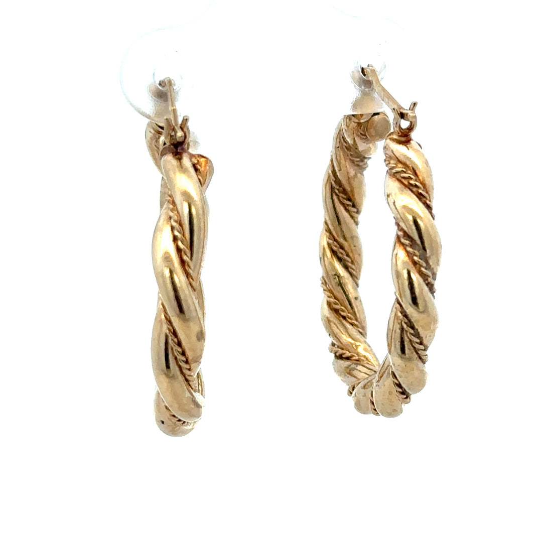 9ct yellow gold hoop earrings weighing 4.9g, featuring a classic circular design, unbranded jewelry for elegant everyday wear.