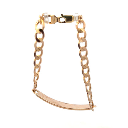 9ct yellow gold ID bracelet weighing 12.2g, unbranded, with a sleek design and smooth finish, shown on a plain background.