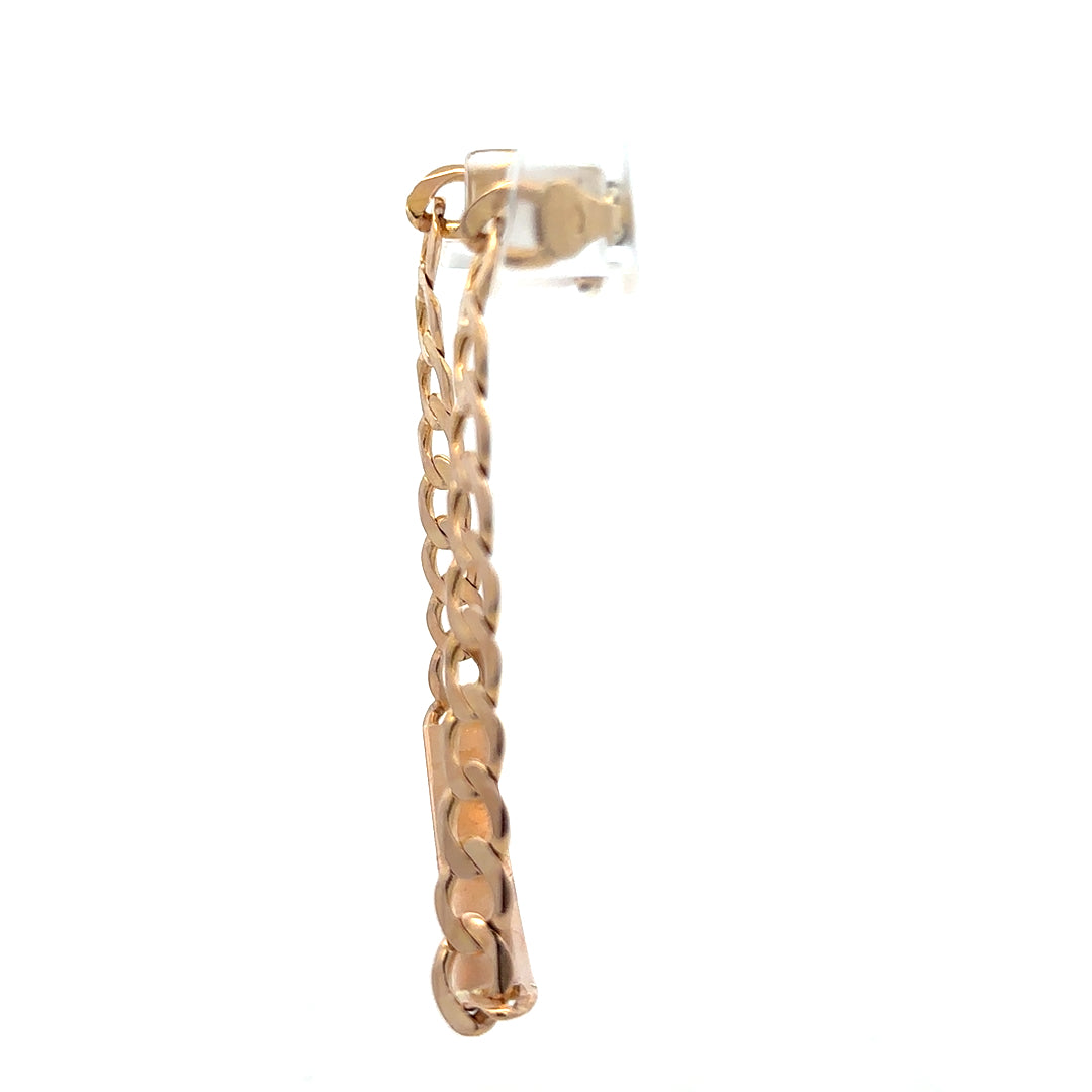 9ct yellow gold ID bracelet weighing 12.2g, unbranded, featuring a sleek design with a secure clasp and polished finish.