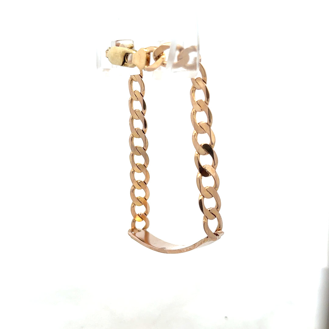 9ct yellow gold ID bracelet with a sleek design, weighing 12.2g, crafted in unbranded style with a secure clasp.