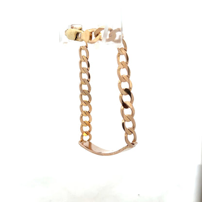 9ct yellow gold ID bracelet with a sleek design, weighing 12.2g, crafted in unbranded style with a secure clasp.