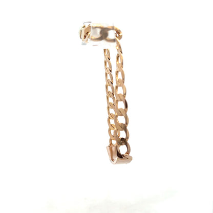 9ct yellow gold ID bracelet with a sleek design, weighing 12.2g, crafted in unbranded style.