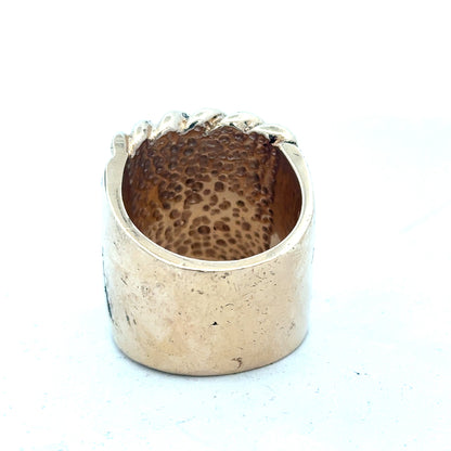9ct yellow gold keeper ring with a smooth band and secure design, weighing 61.1g, unbranded jewelry accessory.