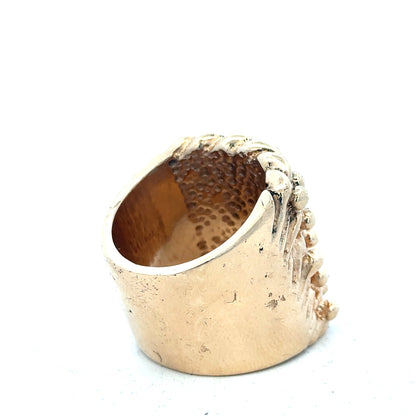 9ct yellow gold keeper ring with weight 61.1g, featuring a simple band and polished finish.