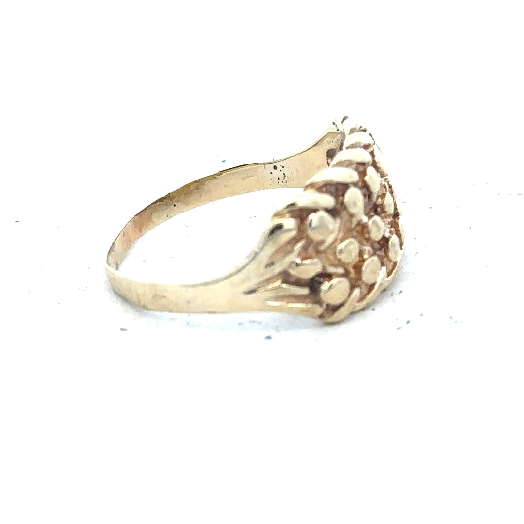 Yellow gold keeper ring in size P1/2, 9 carat gold, unbranded, with a simple band design suitable for everyday wear.