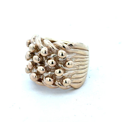 9ct yellow gold keeper ring in size W, unbranded, showcasing a smooth band with a secure keeper design.