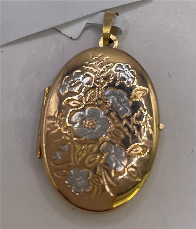 9ct yellow gold pendant locket with a smooth, polished surface, designed for necklaces, unbranded jewelry.
