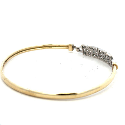 9ct yellow gold MUM bangle bracelet with a sleek design, weighing 5.3g, perfect for elegant jewelry collection.