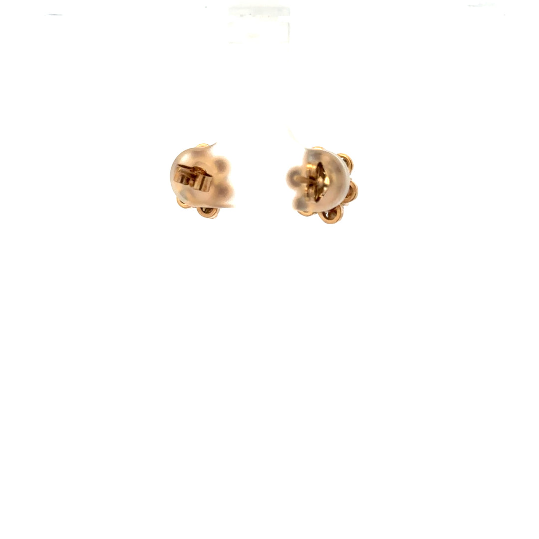 9ct yellow gold opal earrings with vibrant opal stones, weighing 2.1g, featuring a classic and elegant design.