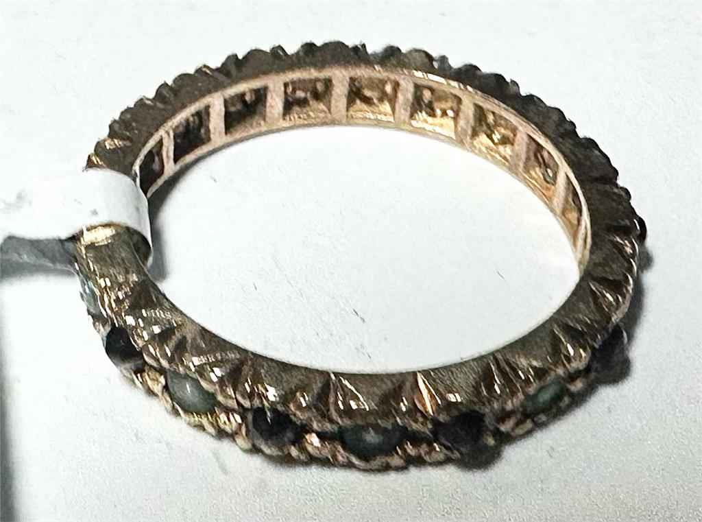 9ct yellow gold ring in size I1/2, unbranded, showcasing a polished band with a smooth finish.