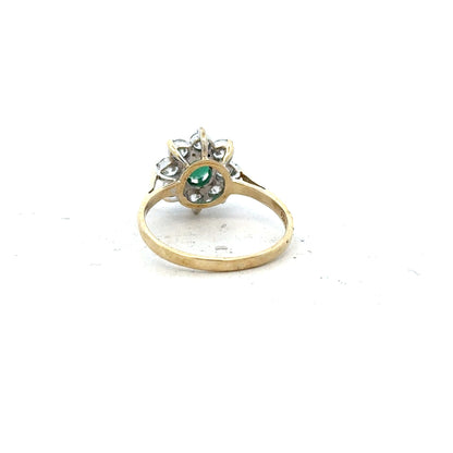 9ct yellow gold ring size J, unbranded, with a smooth polished finish, shown from a side angle in the image.